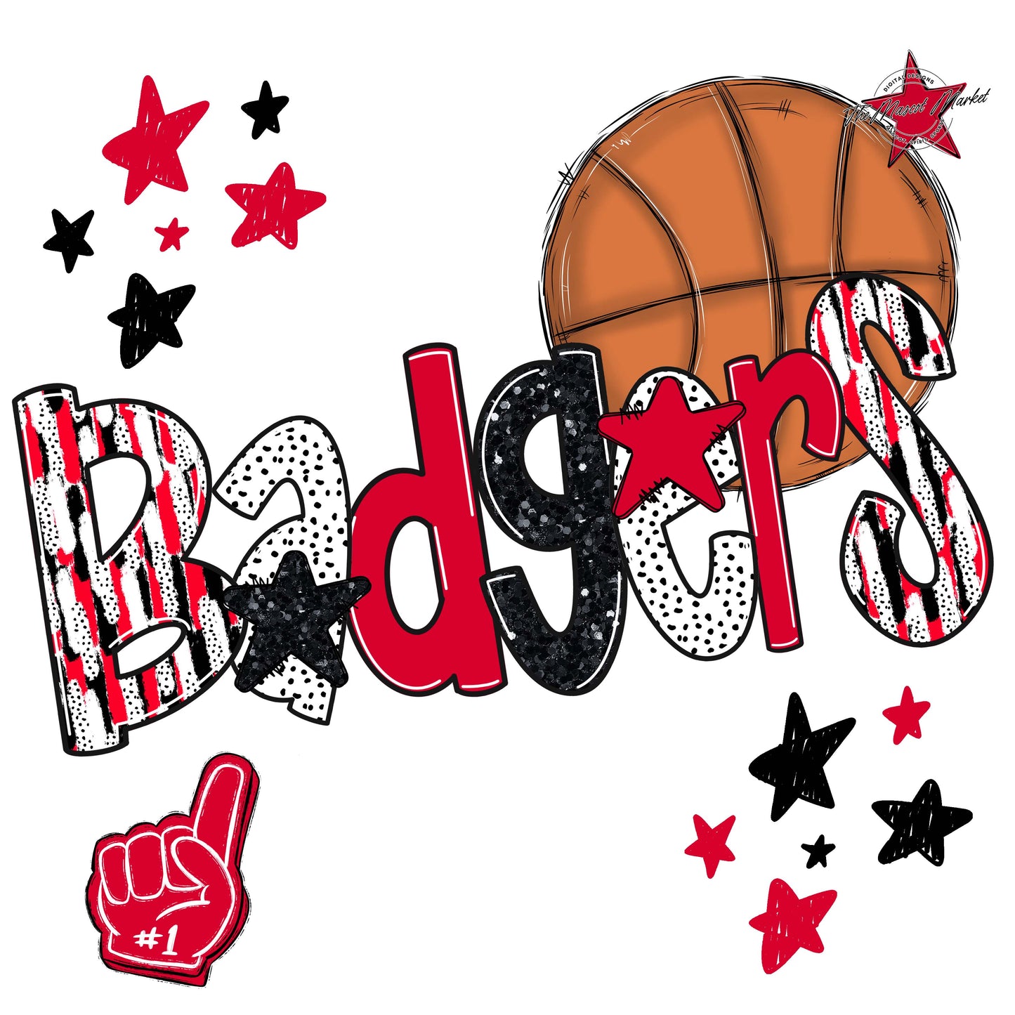 Badgers Basketball Scrape-Red