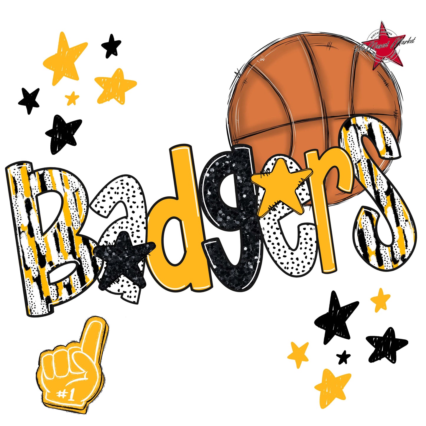 Badgers Basketball Scrape-Yellow