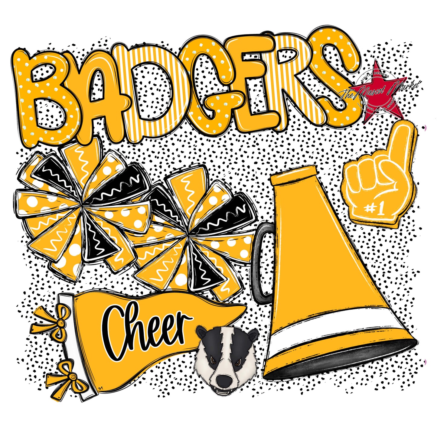 Badgers Cheer Spirit-Yellow