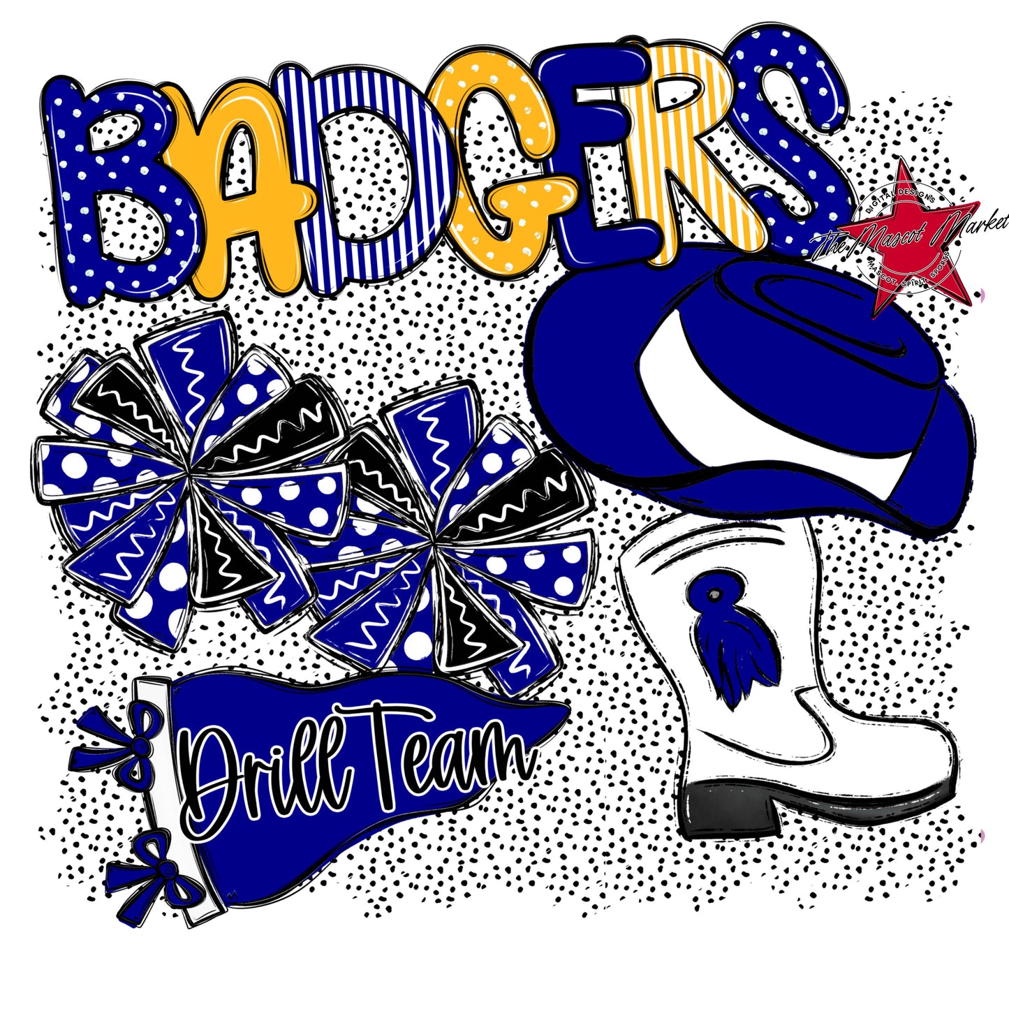Badgers Drillteam Spirit-Blue & Yellow