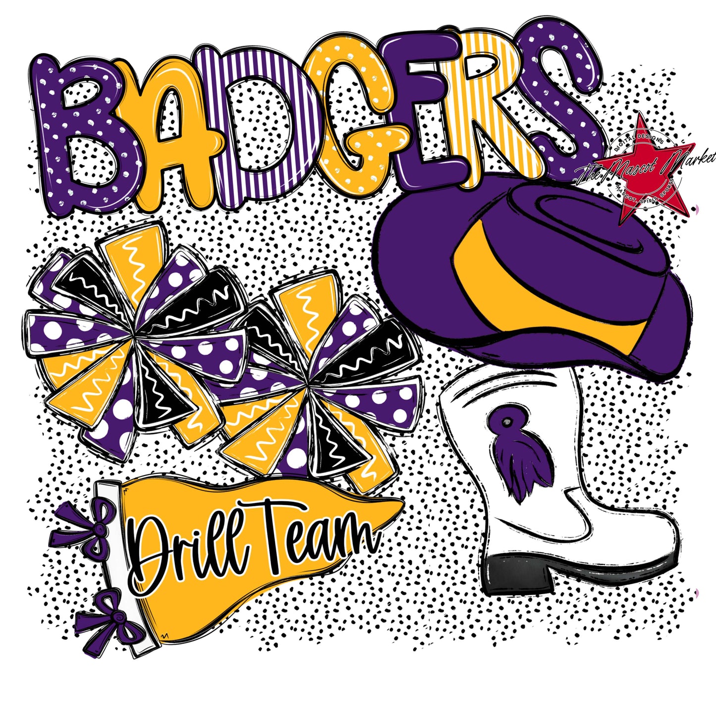 Badgers Drillteam Spirit-Purple & Yellow