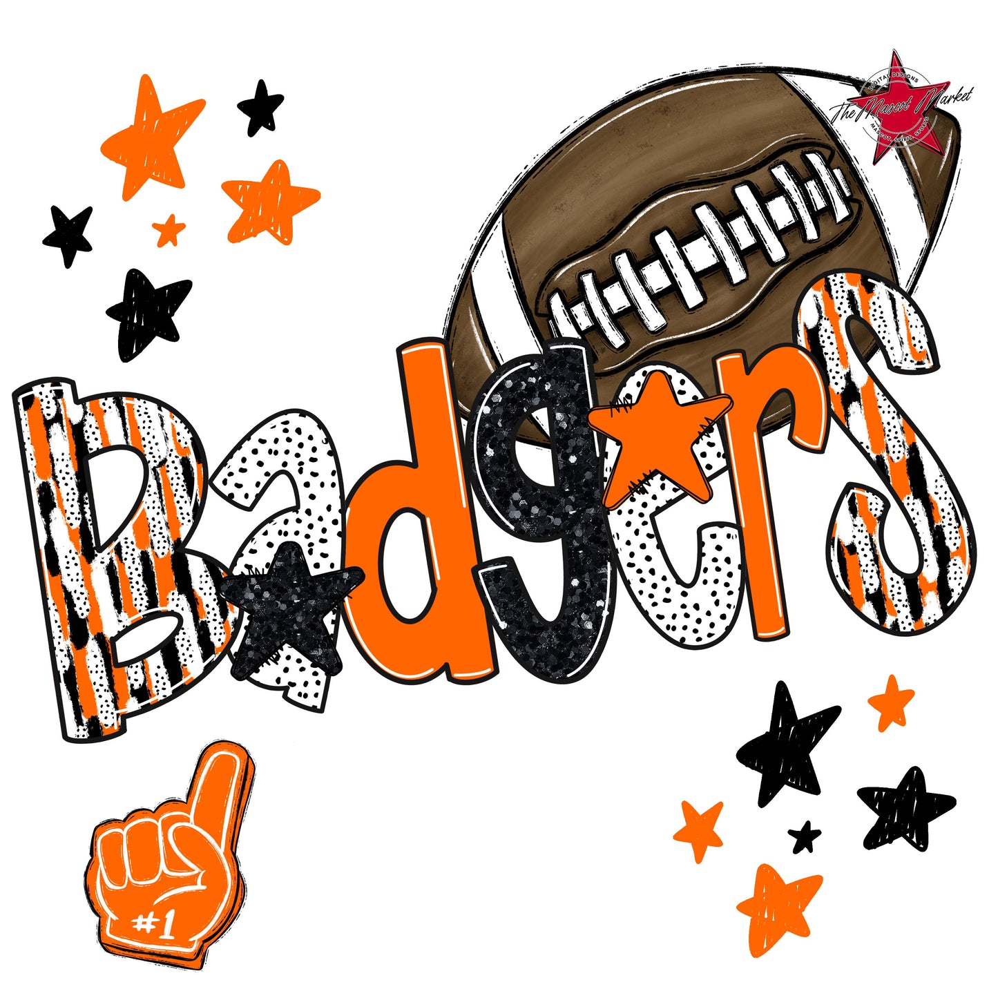 Badgers Football Scrape-Orange