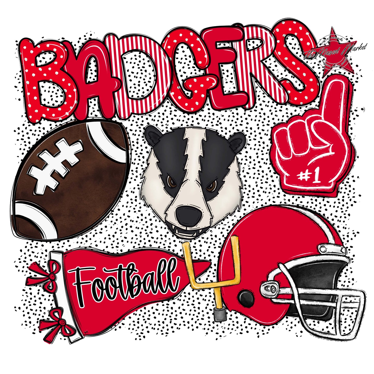 Badgers Football Spirit-Red