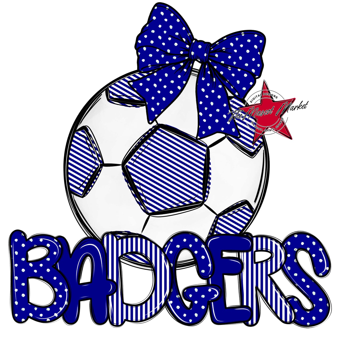 Badgers Soccer Spirit Design-Blue