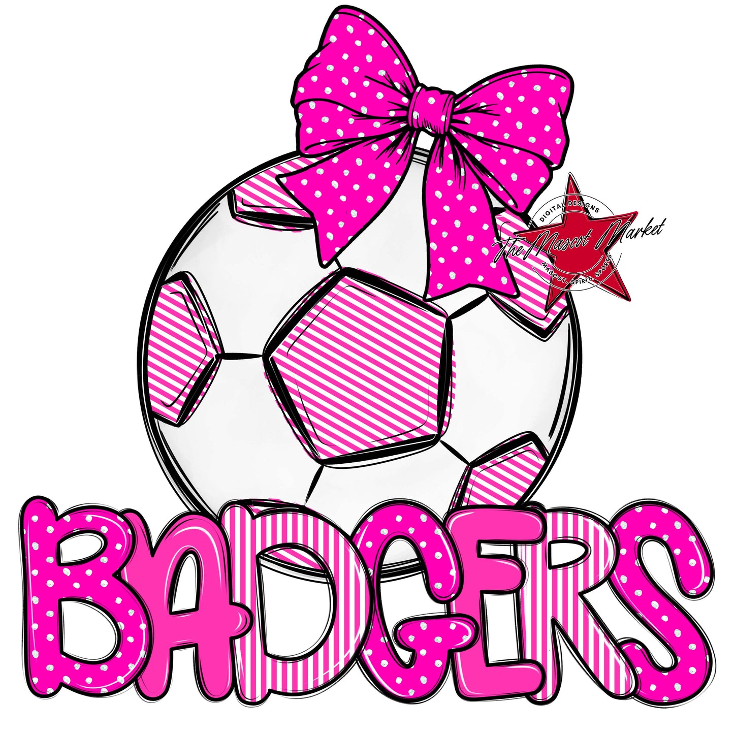 Badgers Soccer Spirit Design-Pink