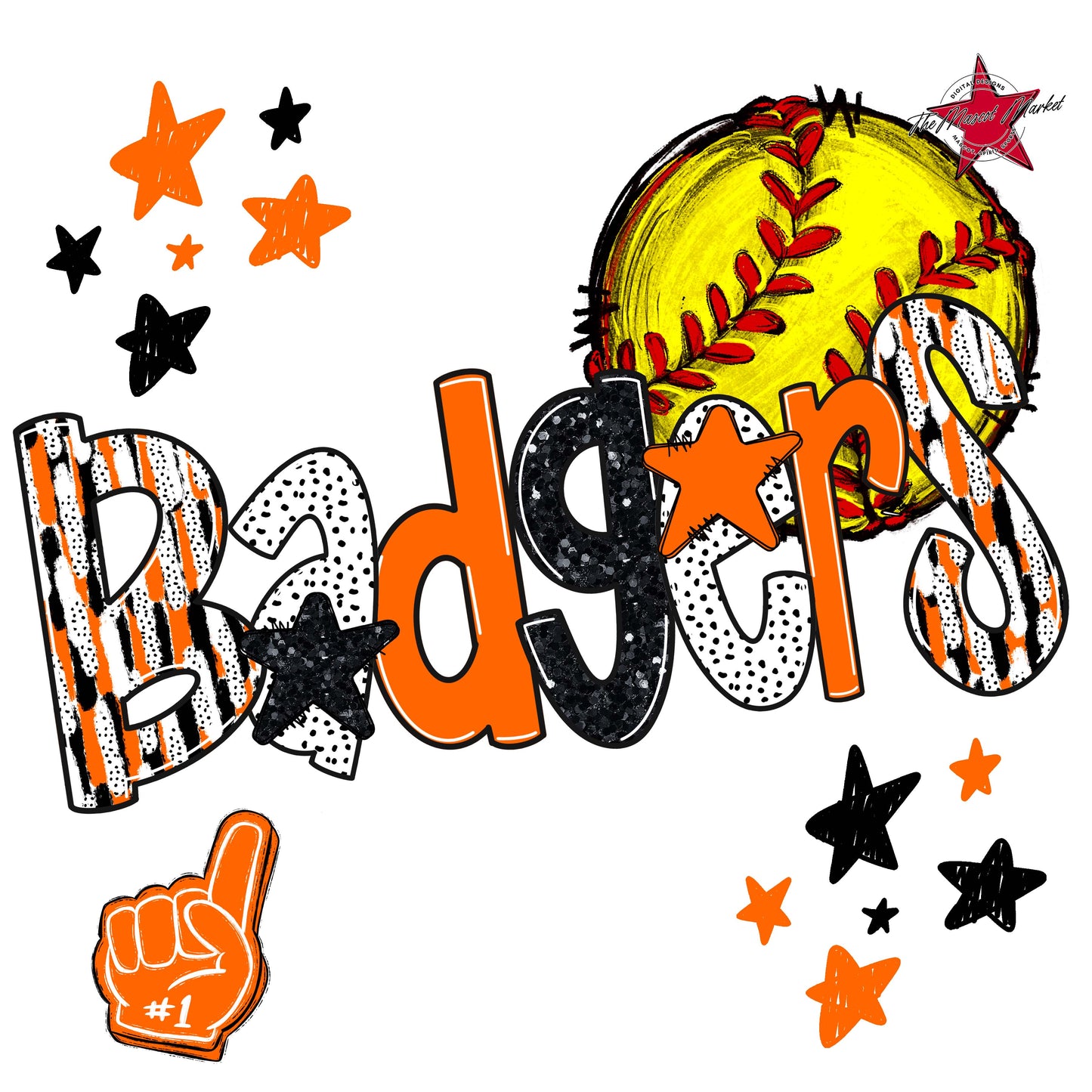 Badgers Softball Scrape-Orange