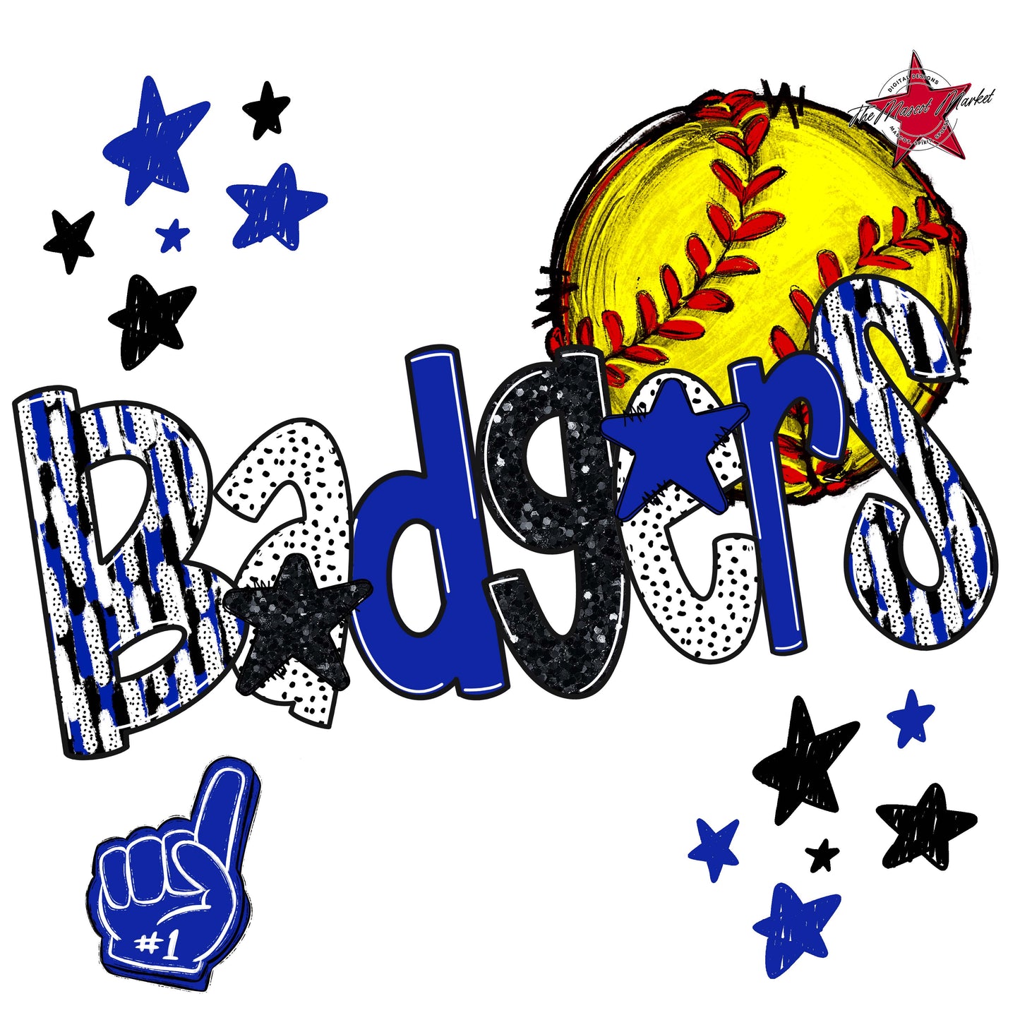 Badgers Softball Scrape-Royal Blue