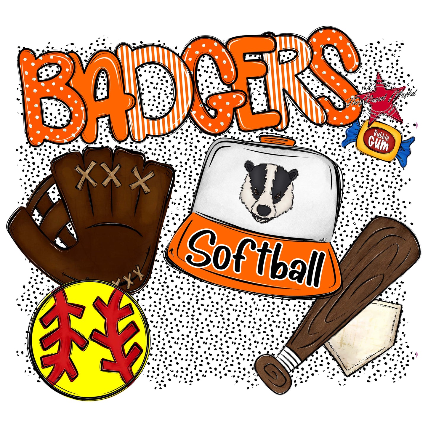Badgers Softball Spirit-Orange