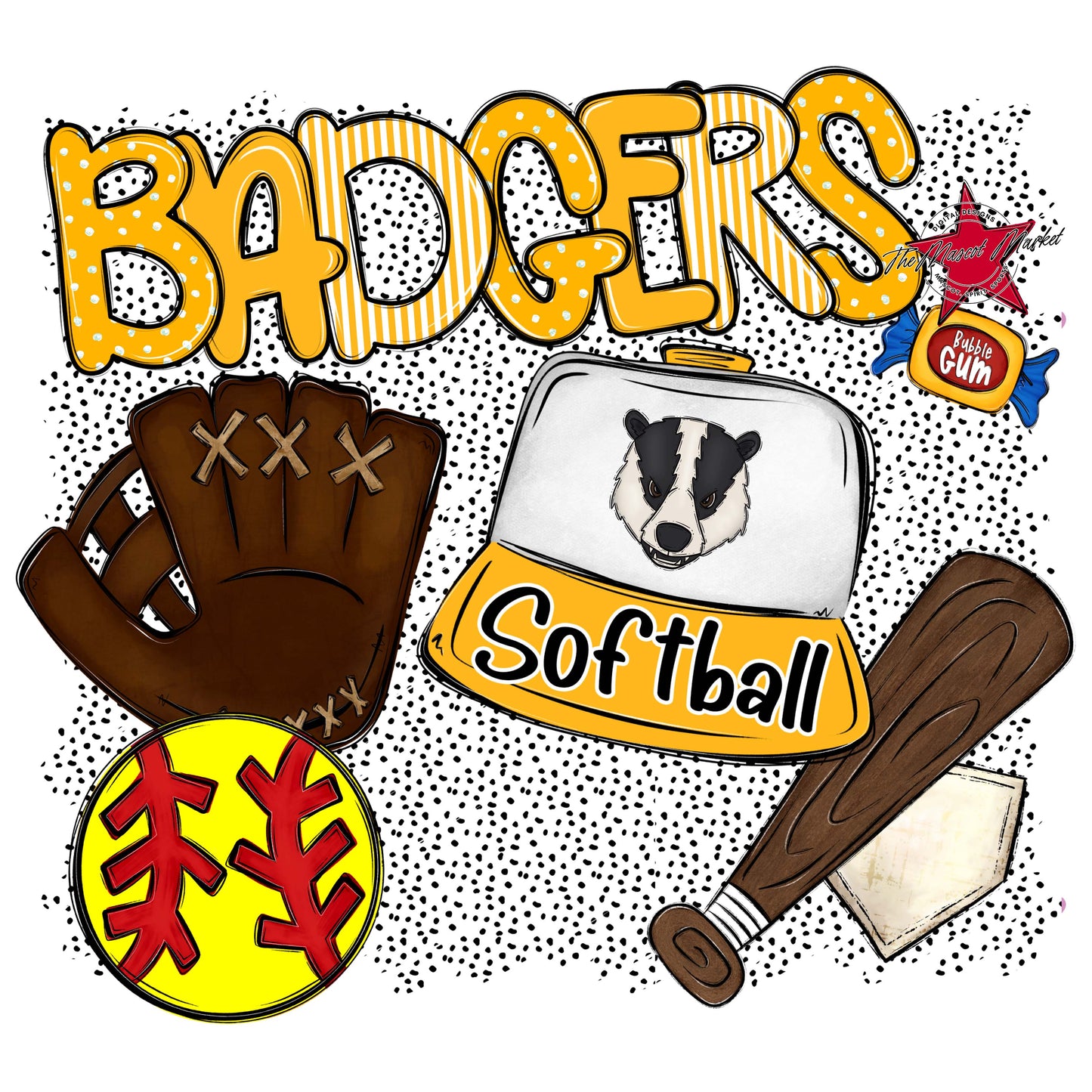 Badgers Softball Spirit-Yellow