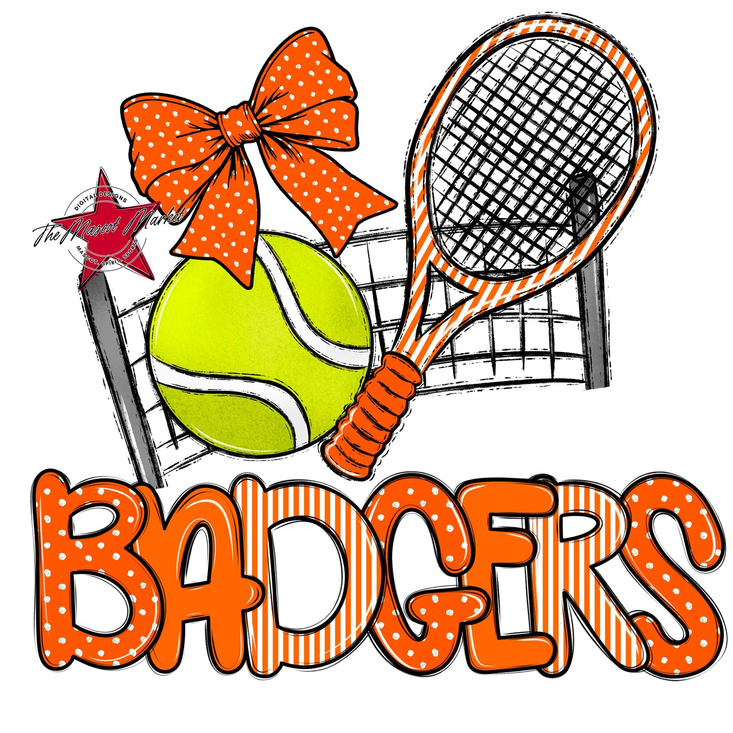 Badgers Tennis Spirit Design-Orange