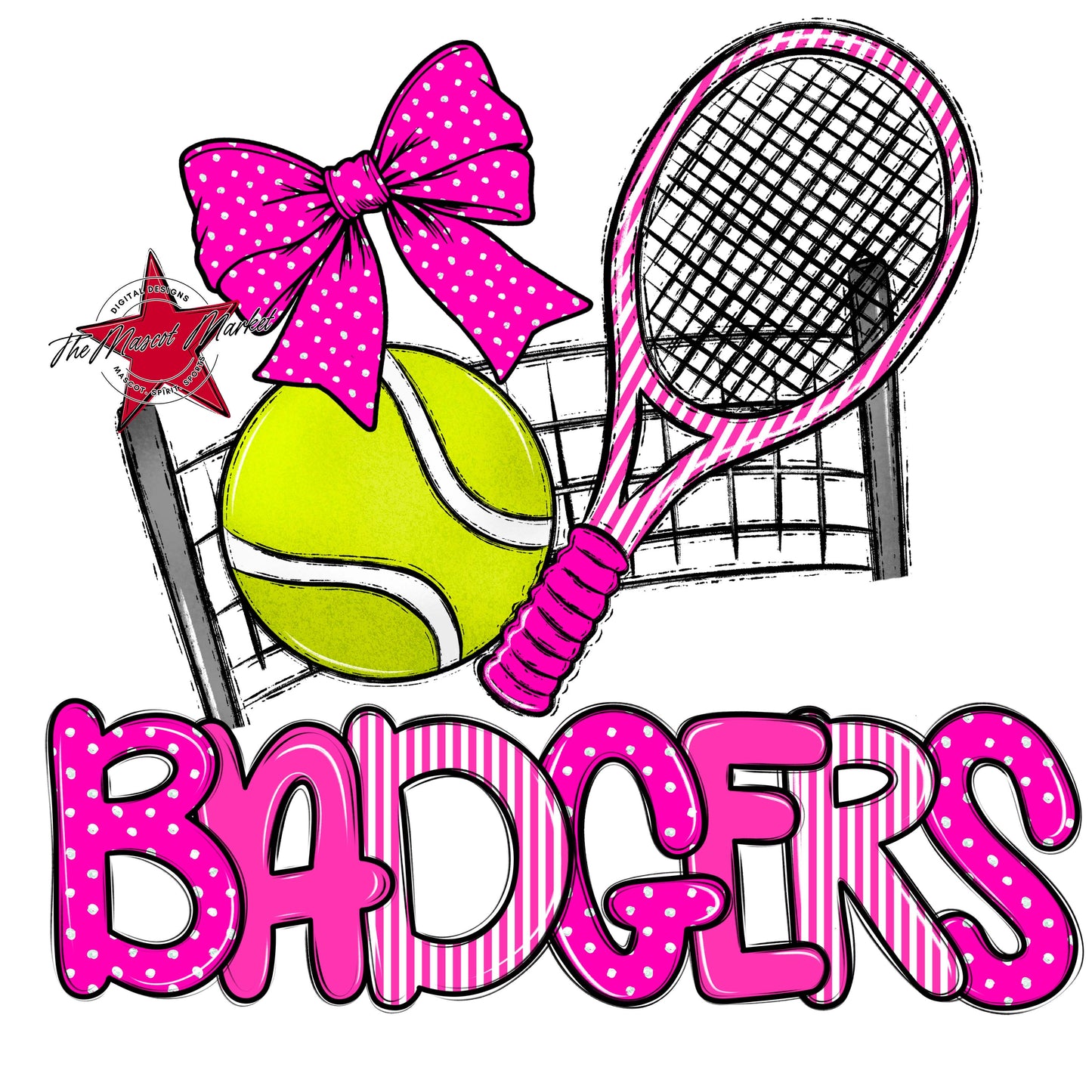 Badgers Tennis Spirit Design-Pink