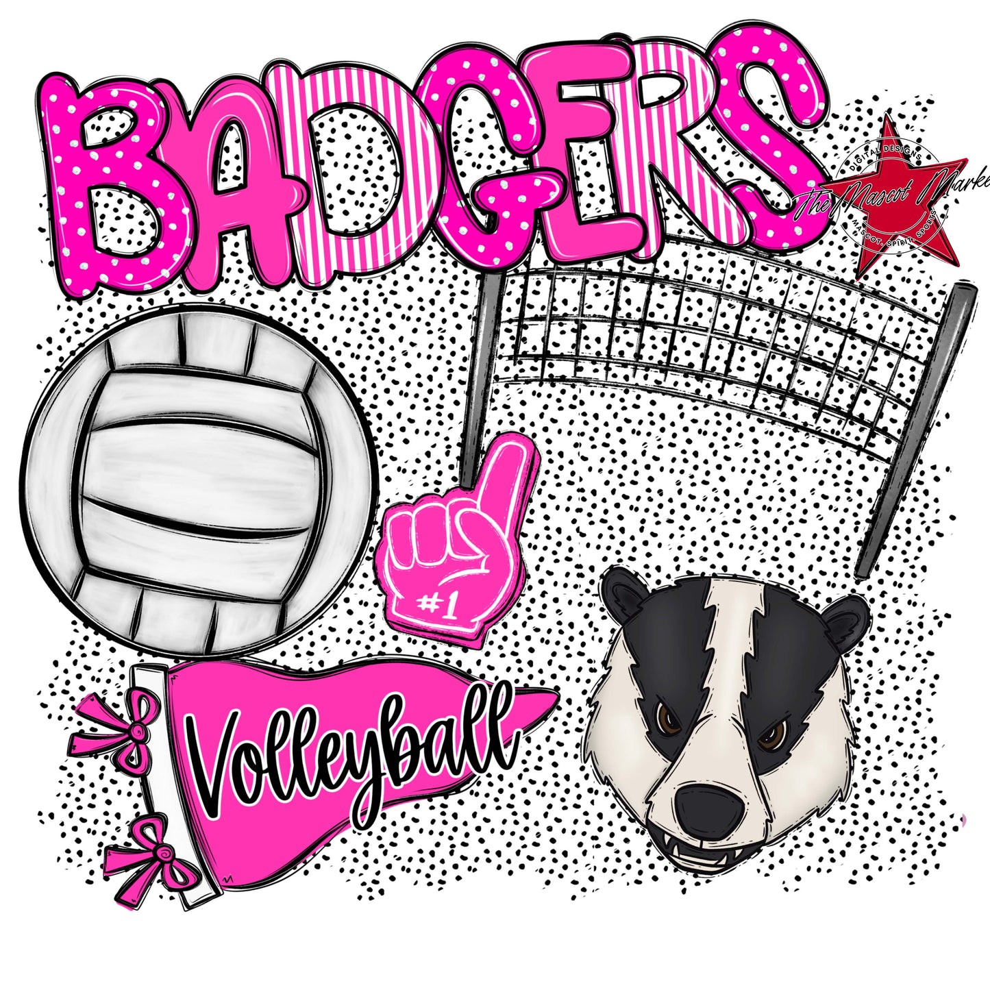 Badgers Volleyball Spirit-Pink