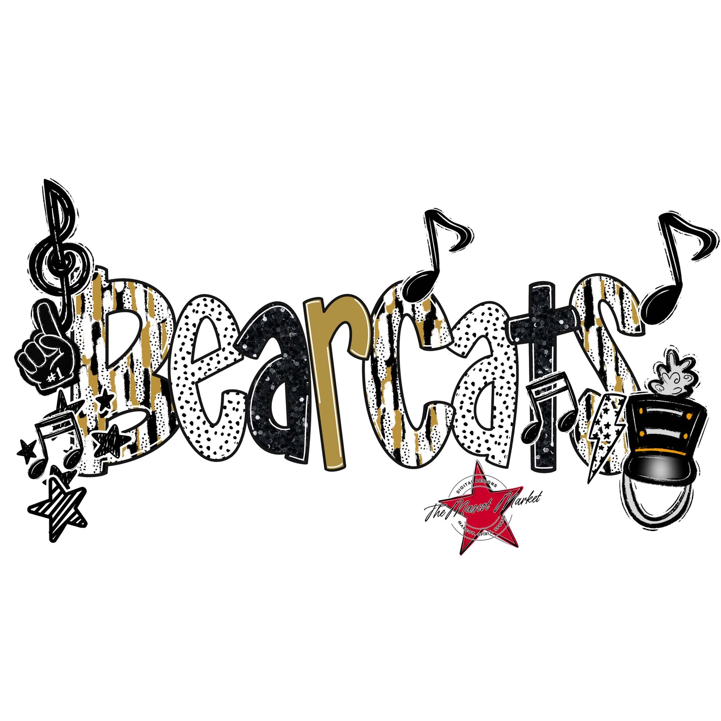 Bearcats Band Scrape-Gold