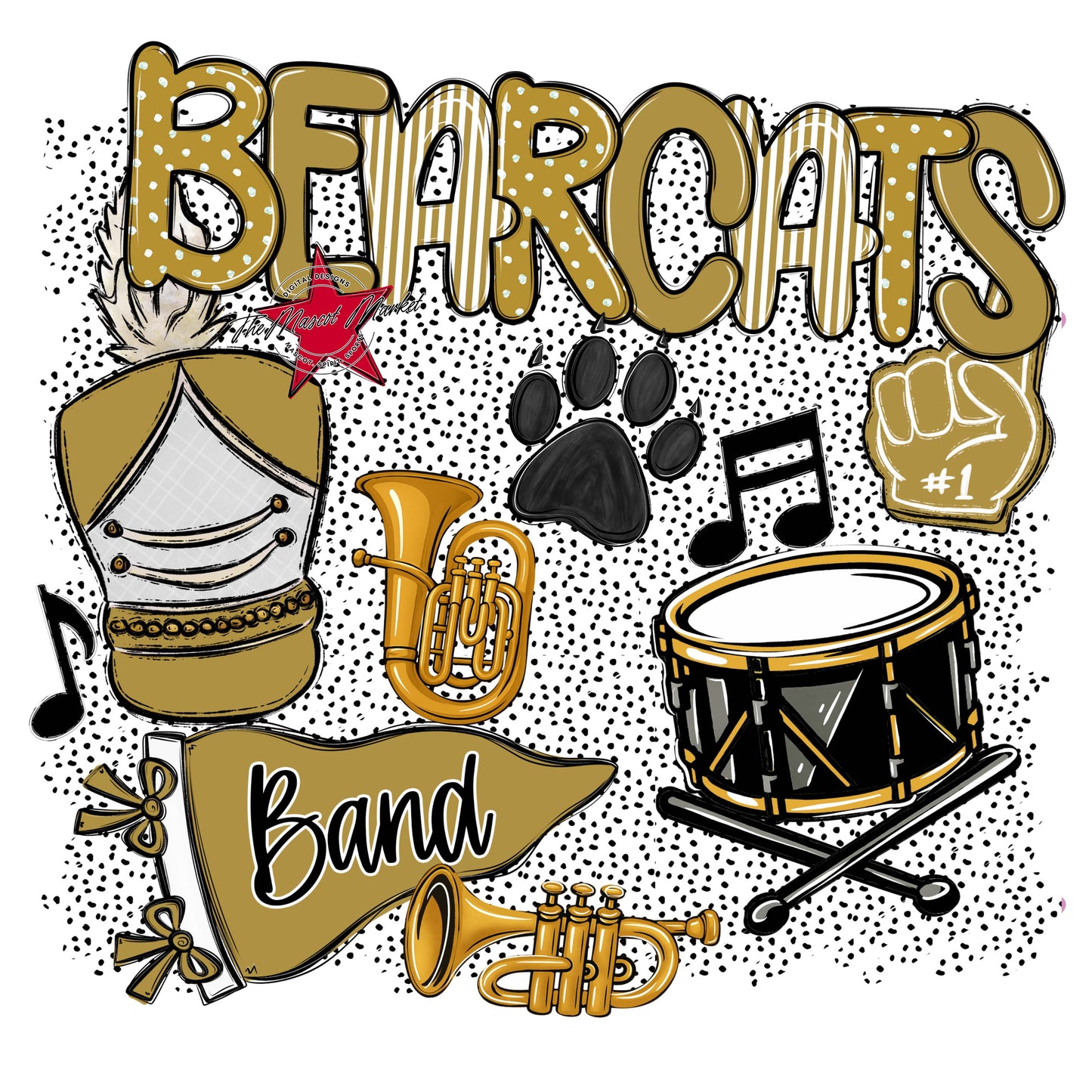 Bearcats Band Spirit-Gold