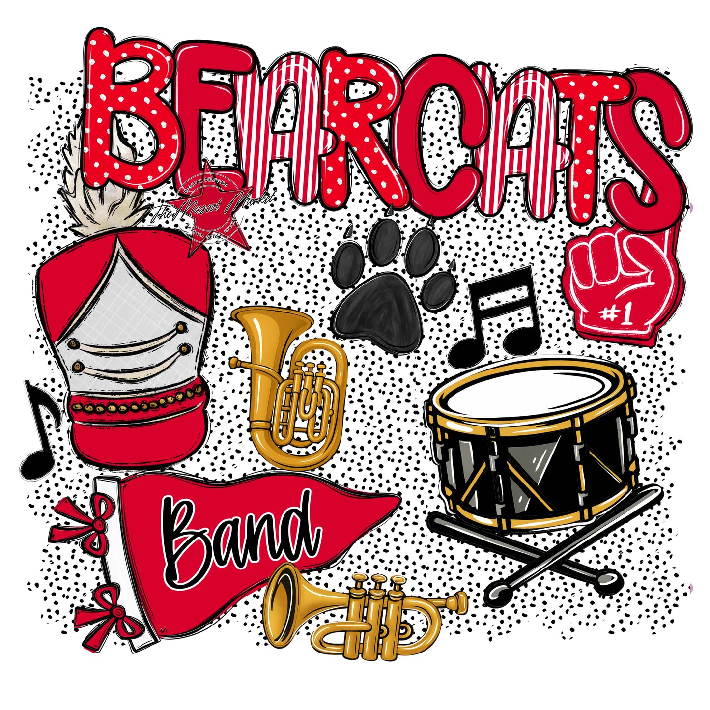 Bearcats Band Spirit-Red