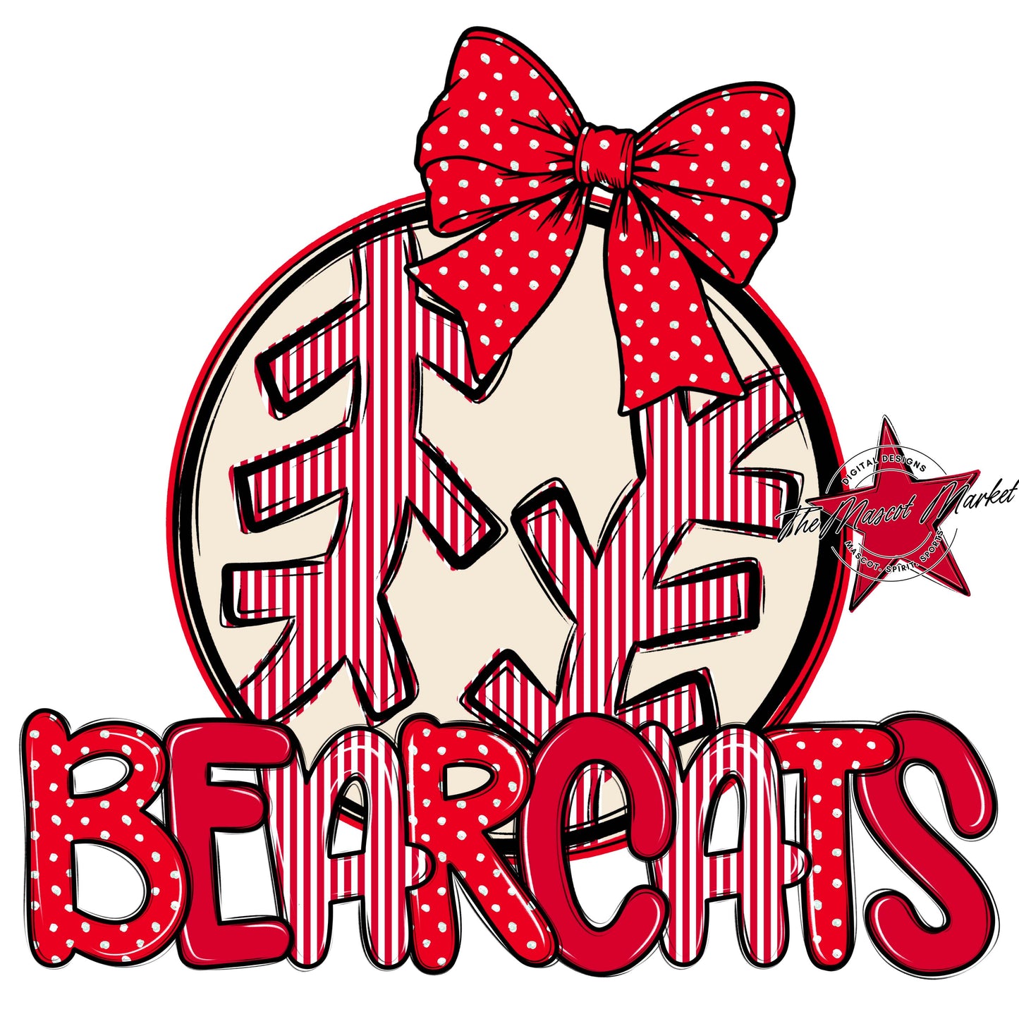 Bearcats Baseball-Softball Spirit Design-Red