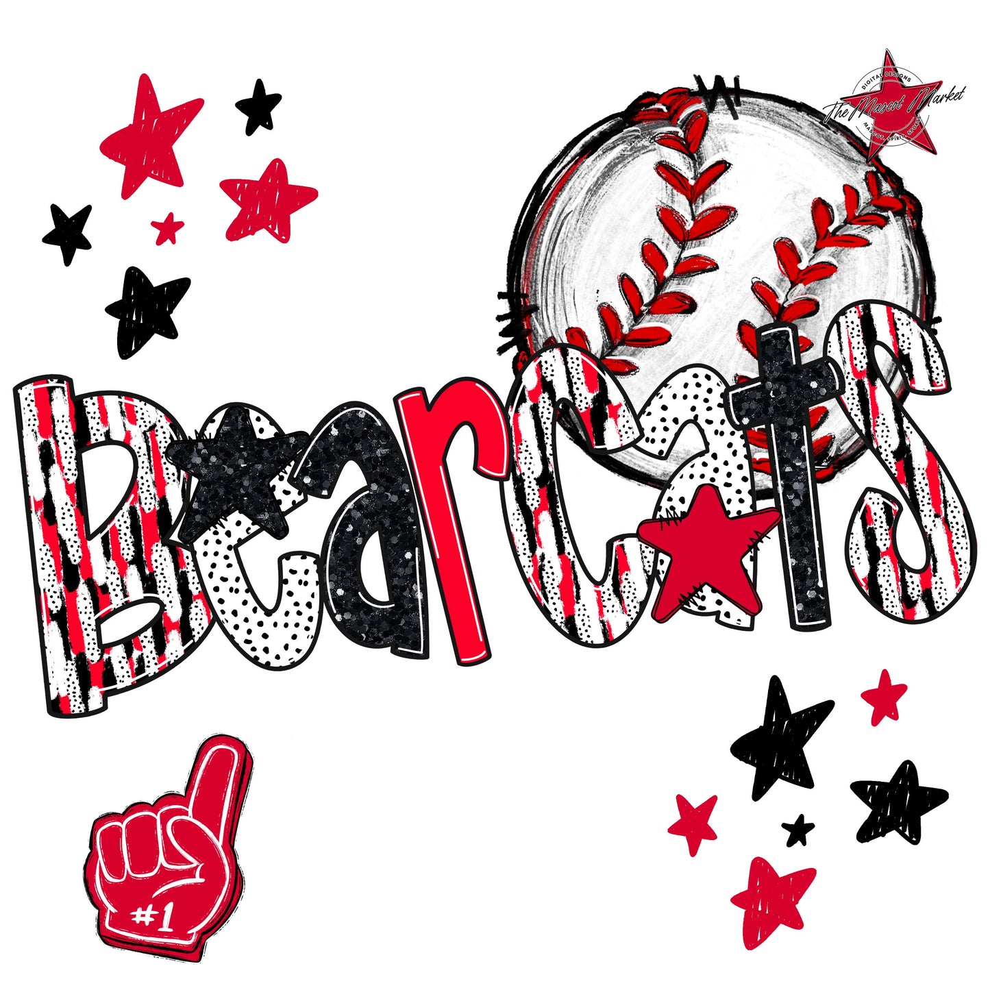 Bearcats Baseball Scrape-Red