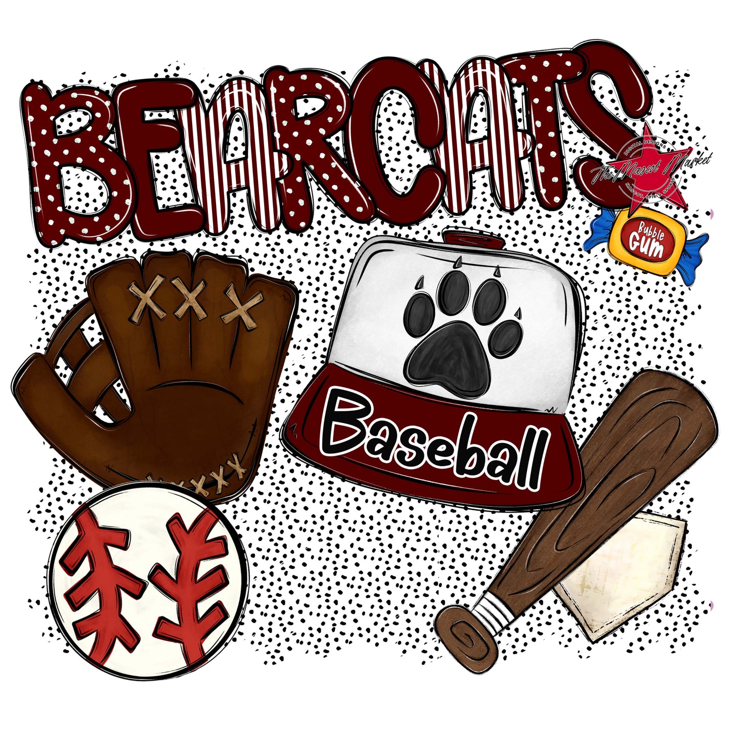 Bearcats Baseball Spirit-Maroon