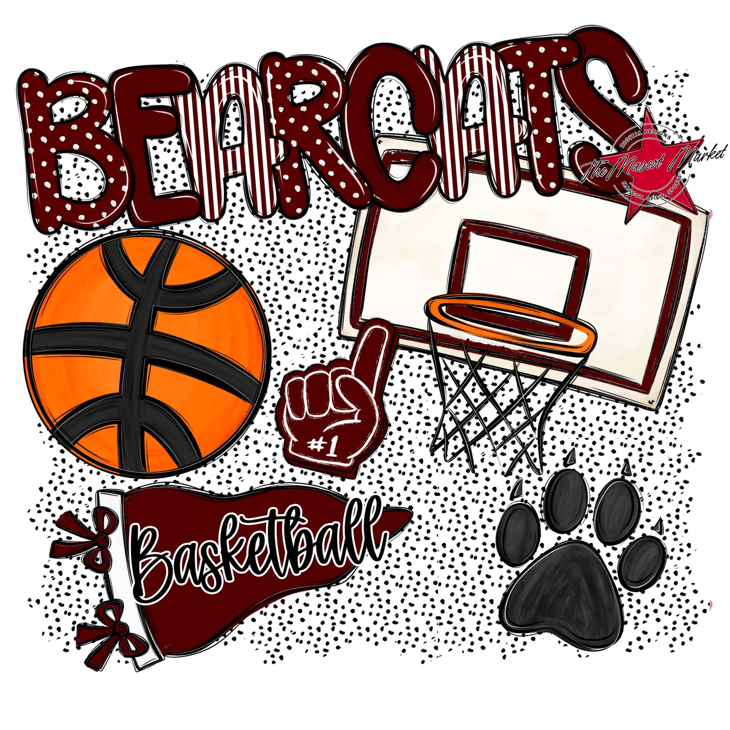 Bearcats Basketball Spirit-Maroon