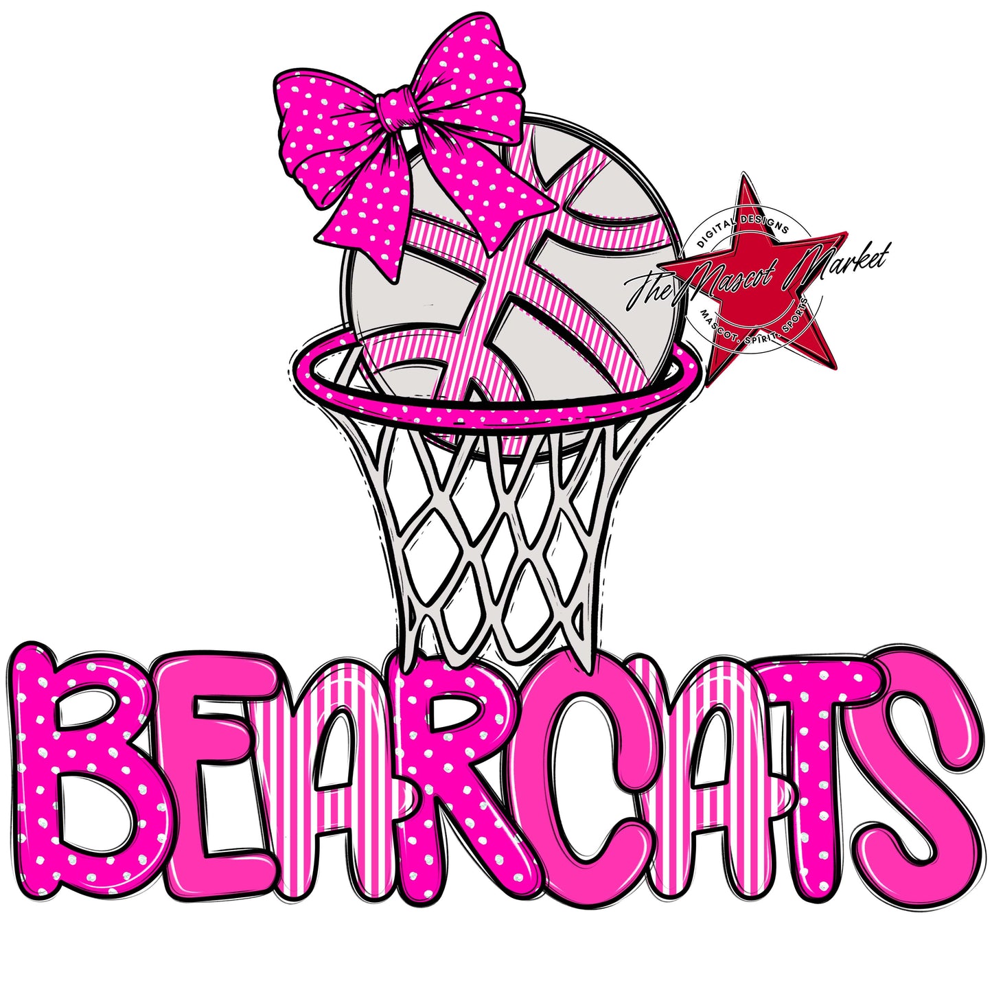 Bearcats Basketball Spirit Design-Pink