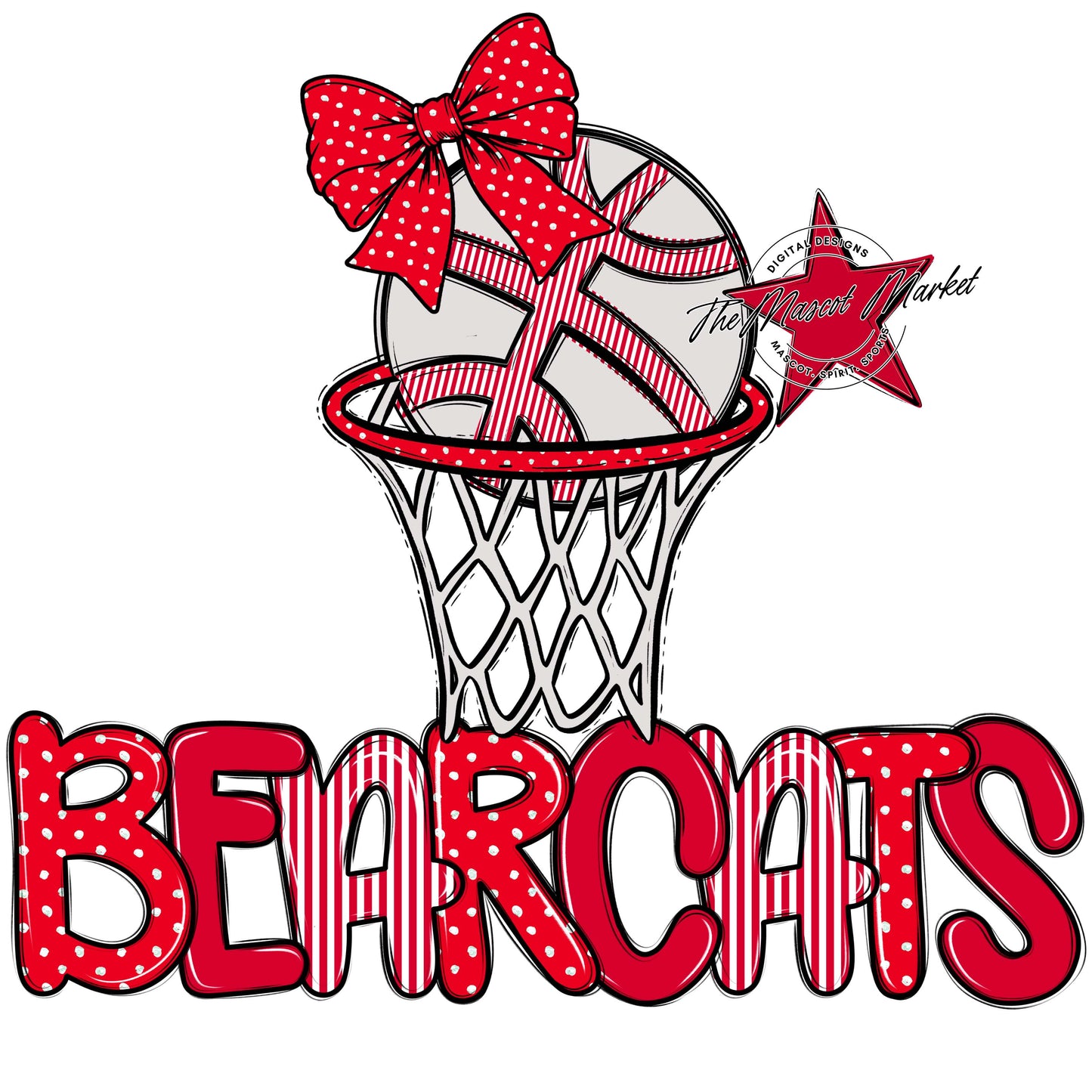 Bearcats Basketball Spirit Design-Red