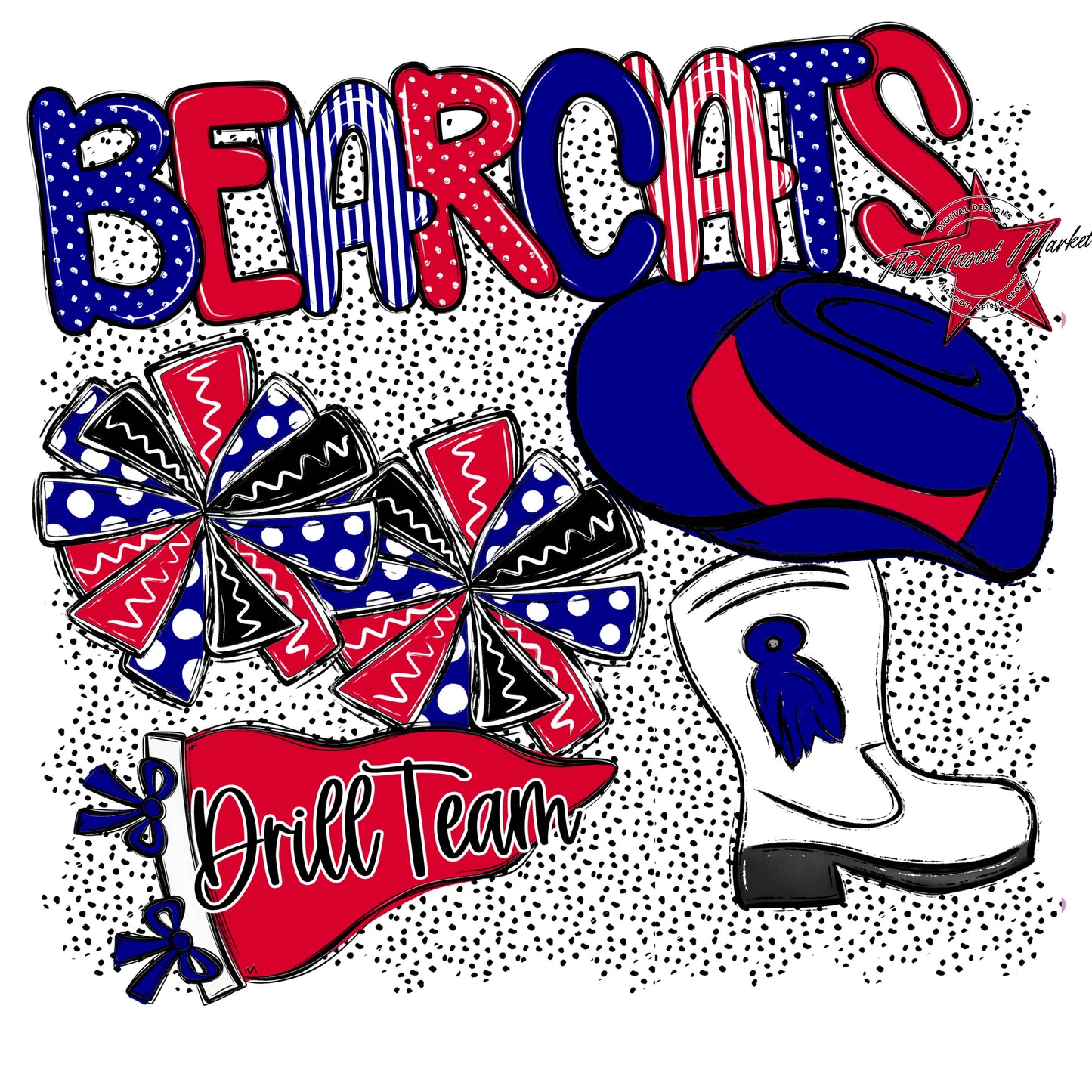 Bearcats Drillteam Spirit-Blue & Red