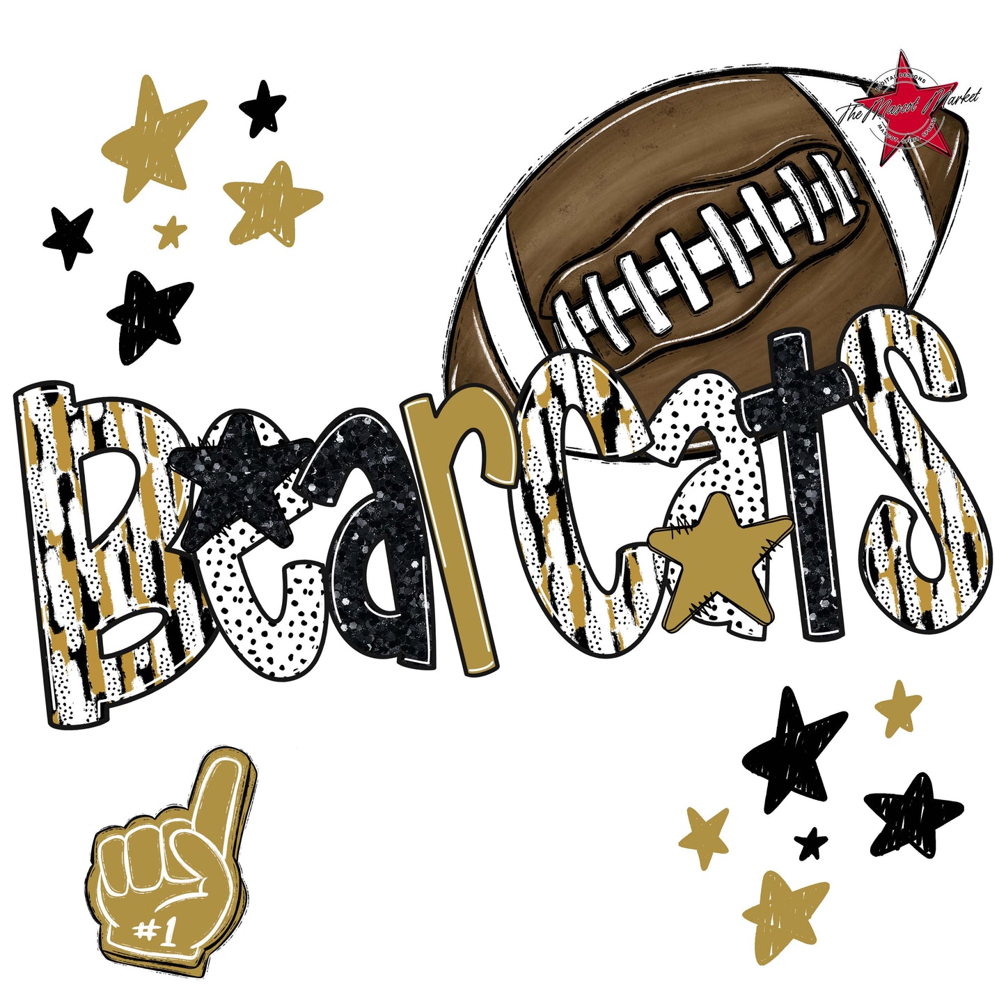 Bearcats Football Scrape-Gold