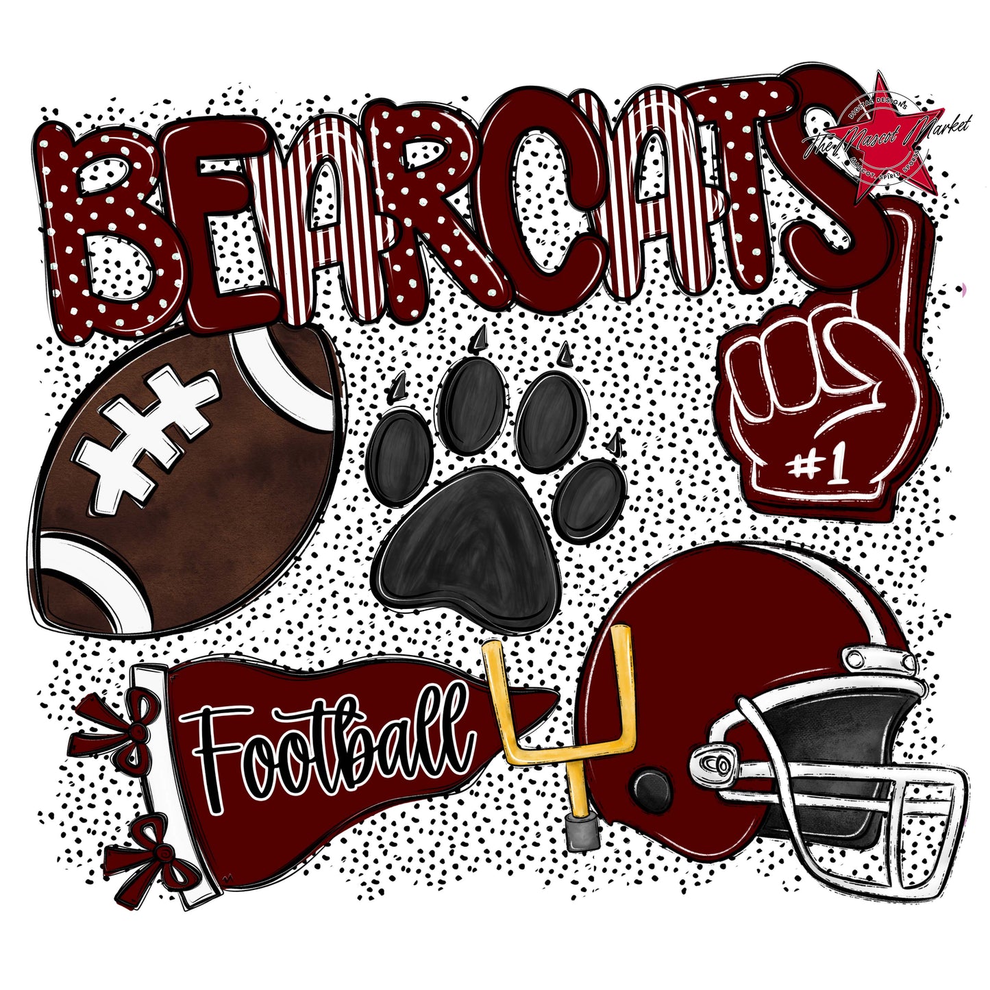 Bearcats Football Spirit-Maroon
