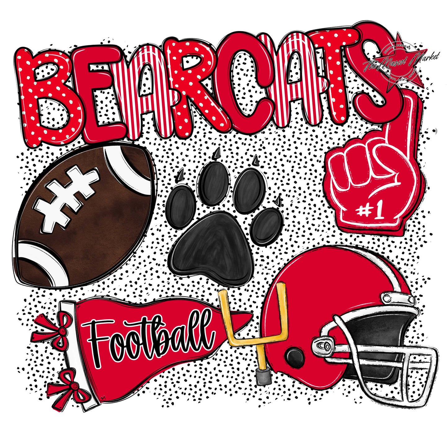 Bearcats Football Spirit-Red