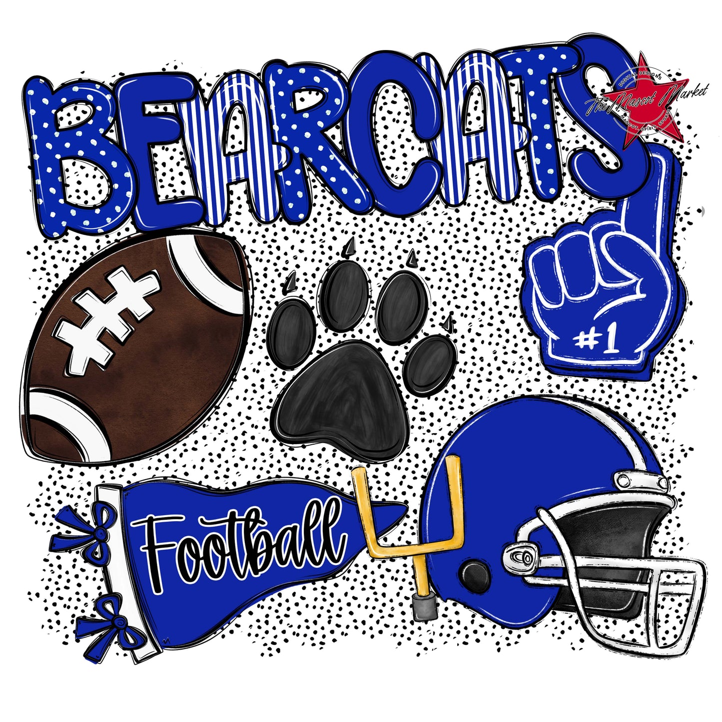 Bearcats Football Spirit-Royal Blue