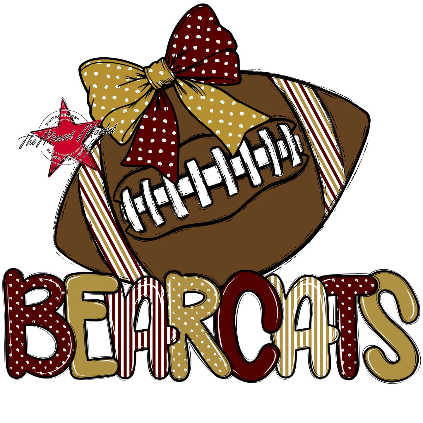 Bearcats Football Spirit Design-Maroon & Gold