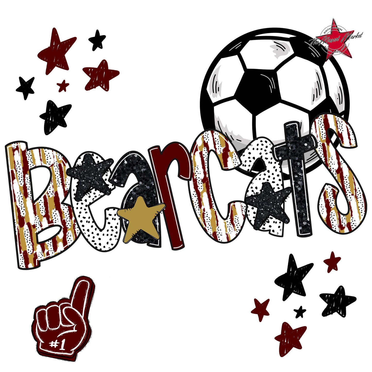 Bearcats Soccer Scrape-Maroon & Gold