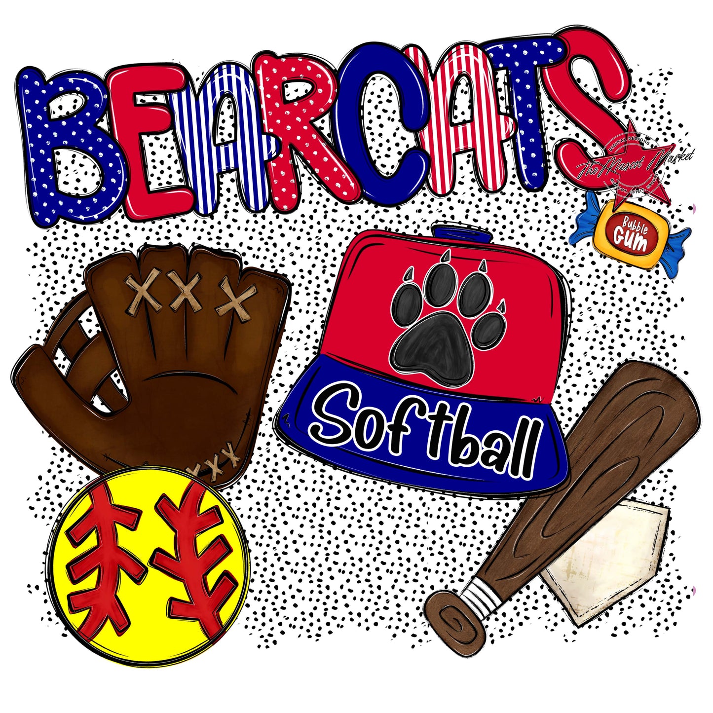 Bearcats Softball Spirit-Blue & Red