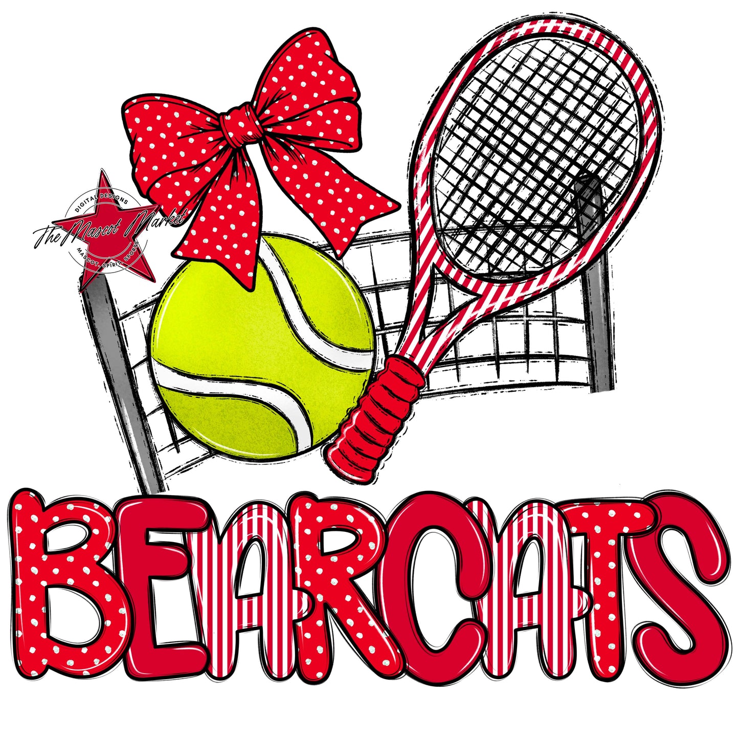 Bearcats Tennis Spirit Design-Red