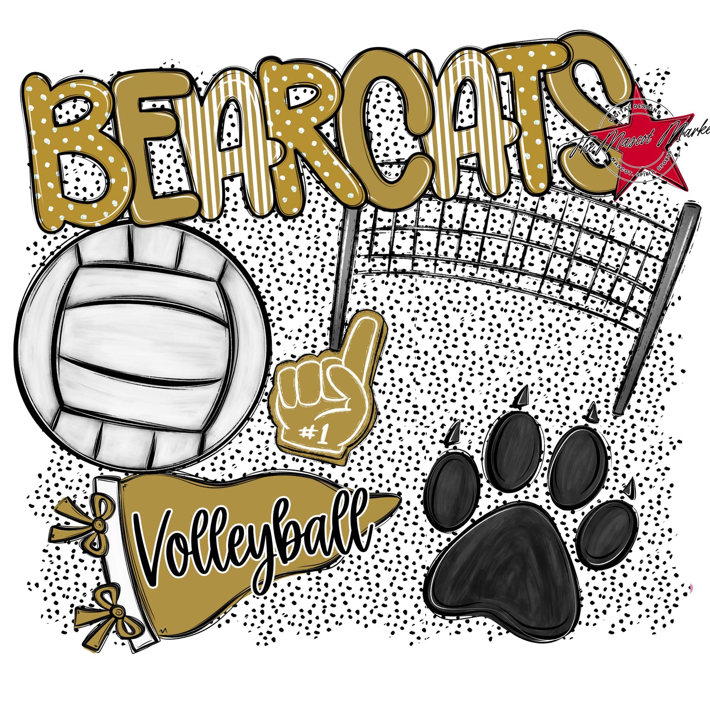 Bearcats Volleyball Spirit-Gold