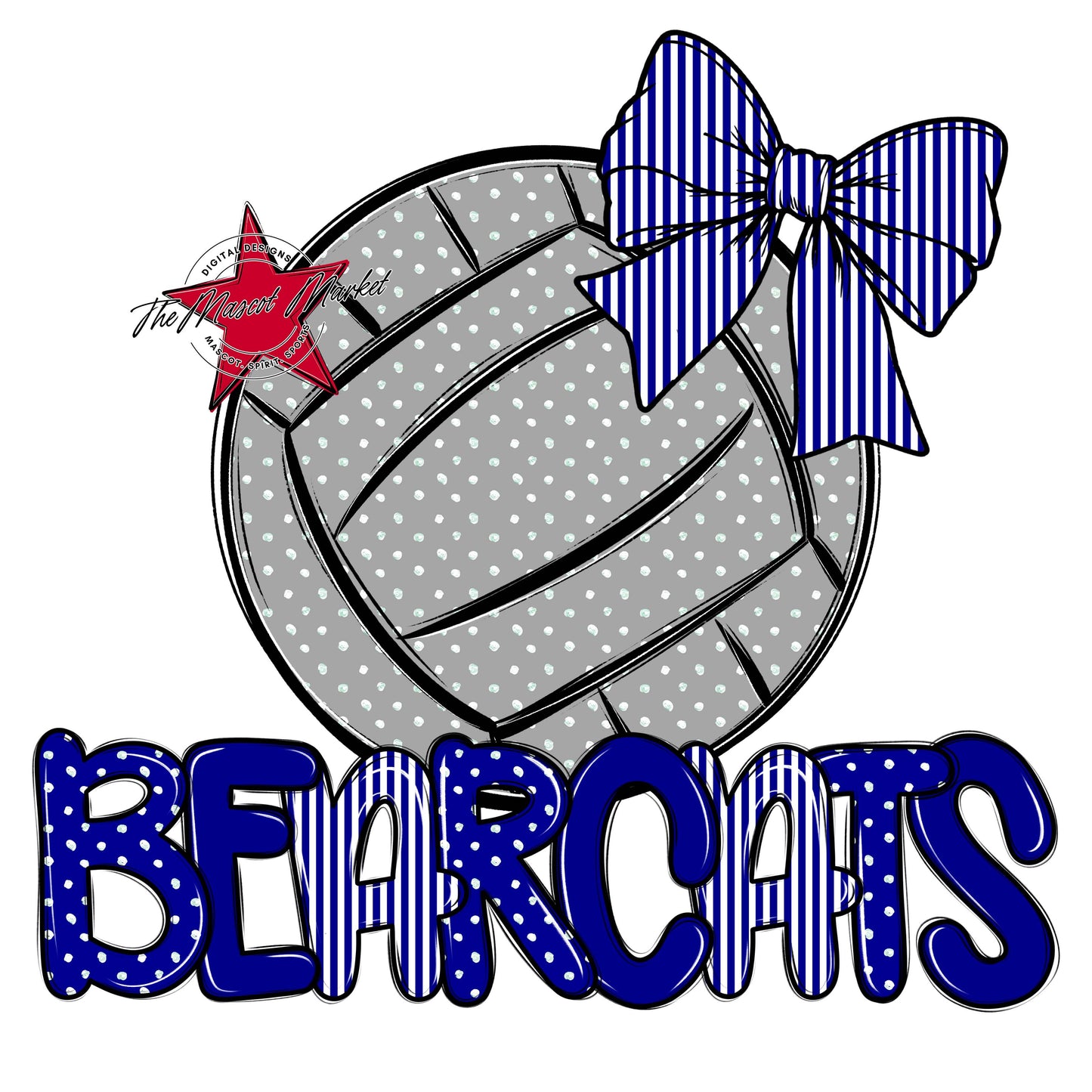 Bearcats Volleyball Spirit Design-Blue