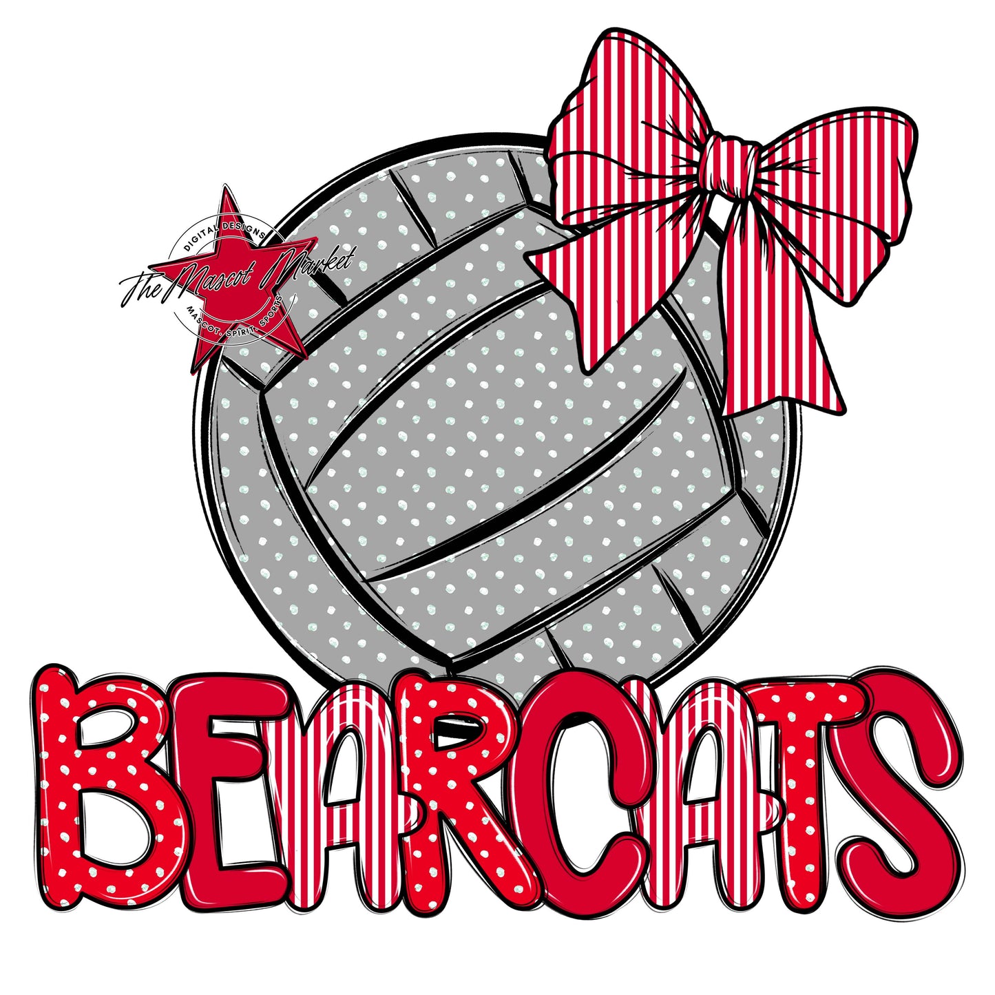 Bearcats Volleyball Spirit Design-Red