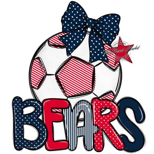 Bears Soccer Spirit Design-Navy & Red