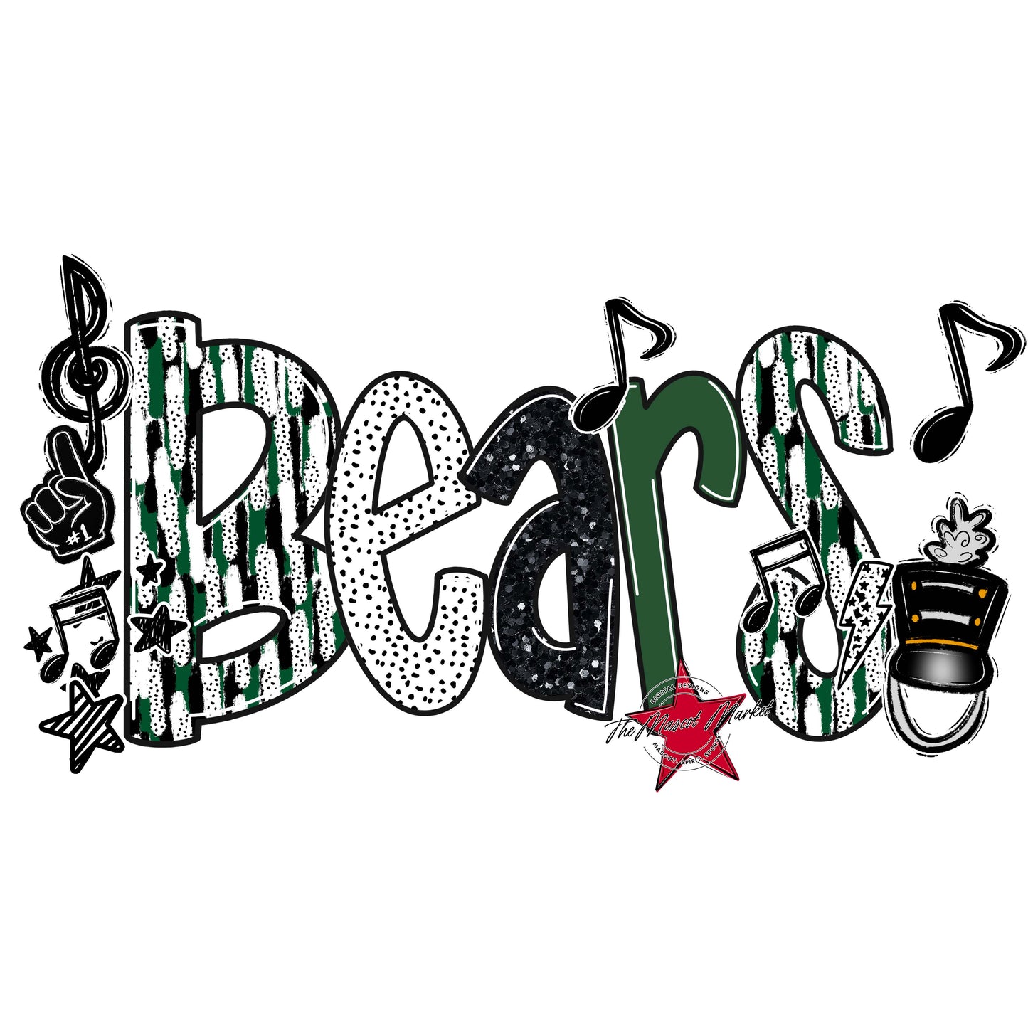 Bears Band Scrape-Green