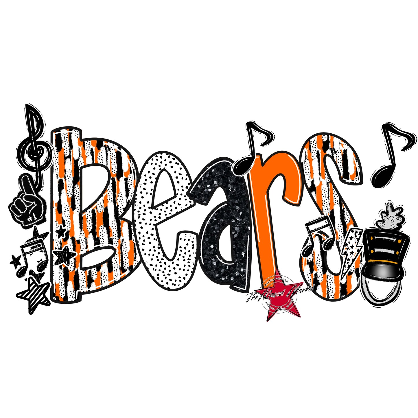 Bears Band Scrape-Orange