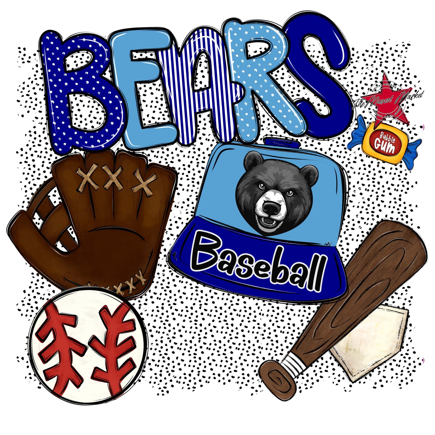Bears Baseball Spirit-Blue & Carolina Blue