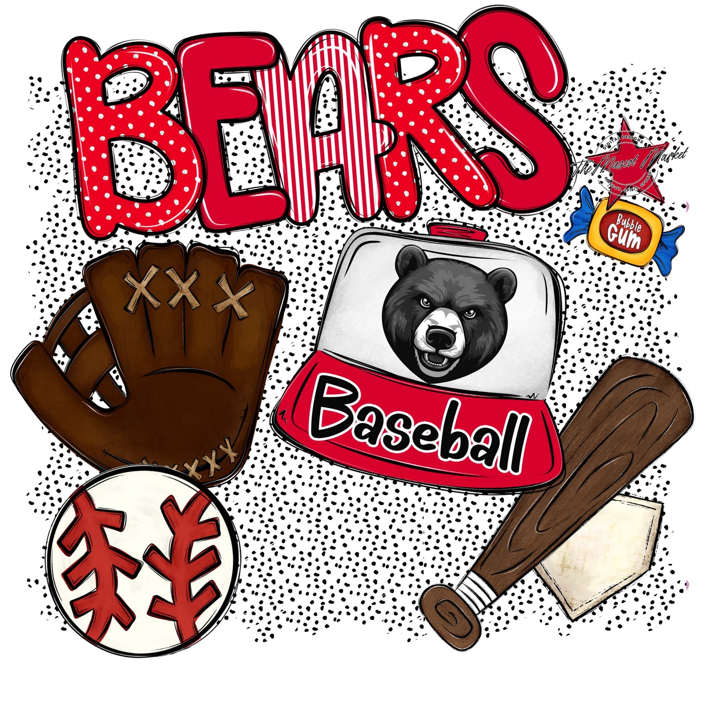 Bears Baseball Spirit-Red
