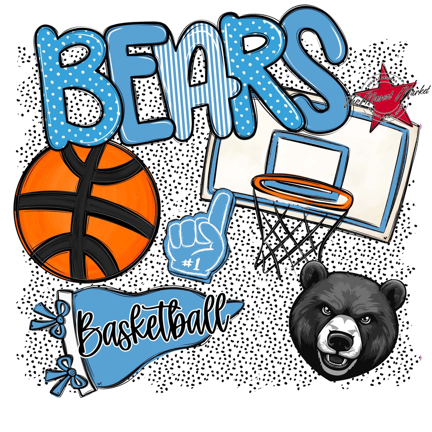 Bears Basketball Spirit-Carolina Blue