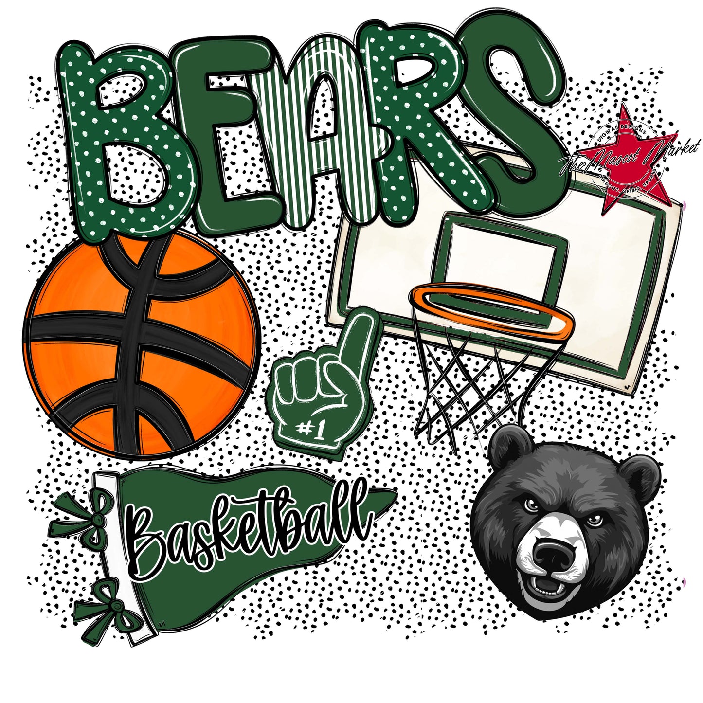 Bears Basketball Spirit-Green