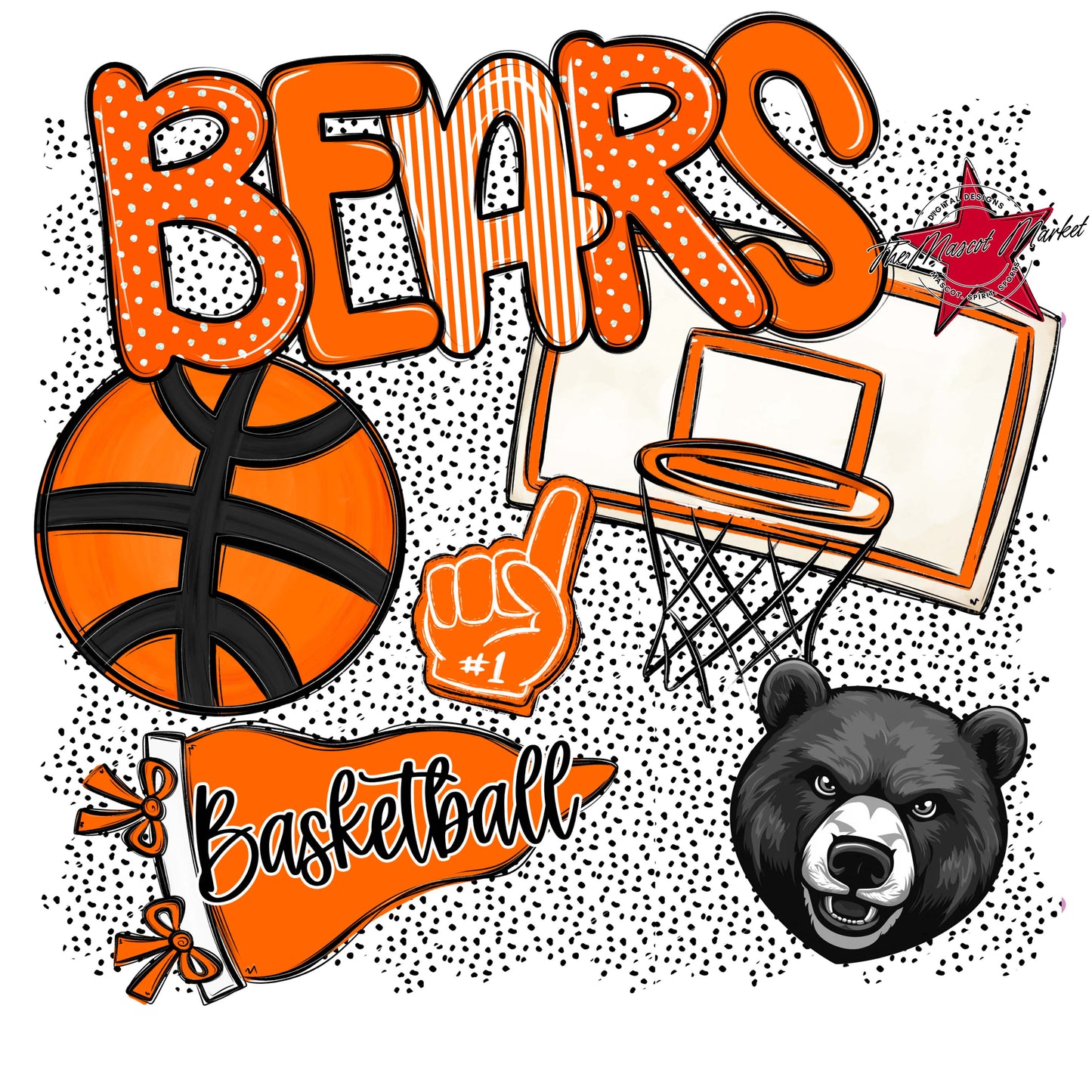 Bears Basketball Spirit-Orange