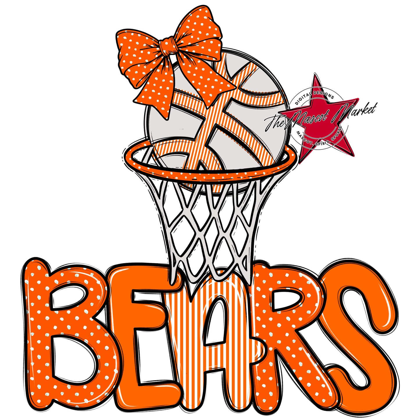 Bears Basketball Spirit Design-Orange