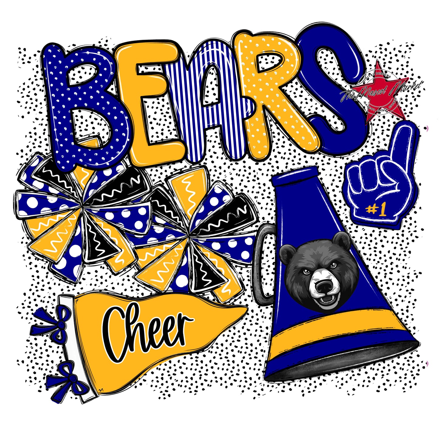 Bears Cheer Spirit-Blue & Yellow