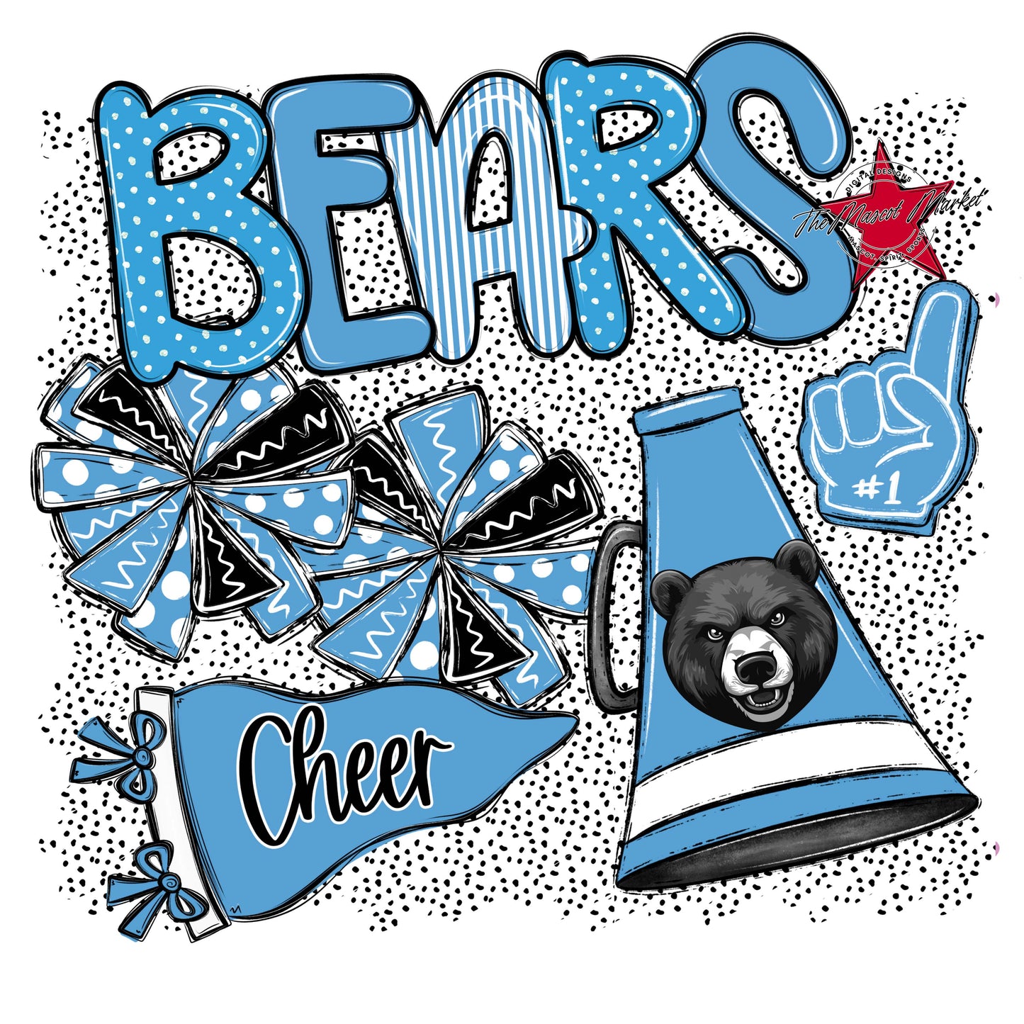 Bears Cheer Spirit-Carolina Blue