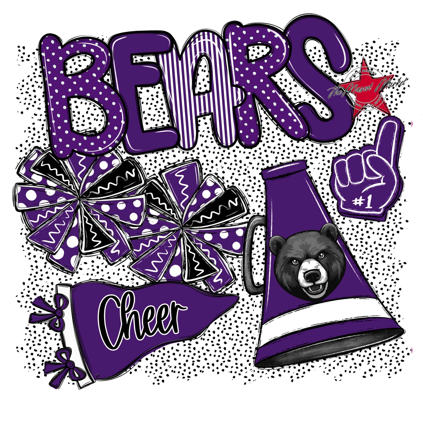 Bears Cheer Spirit-Purple