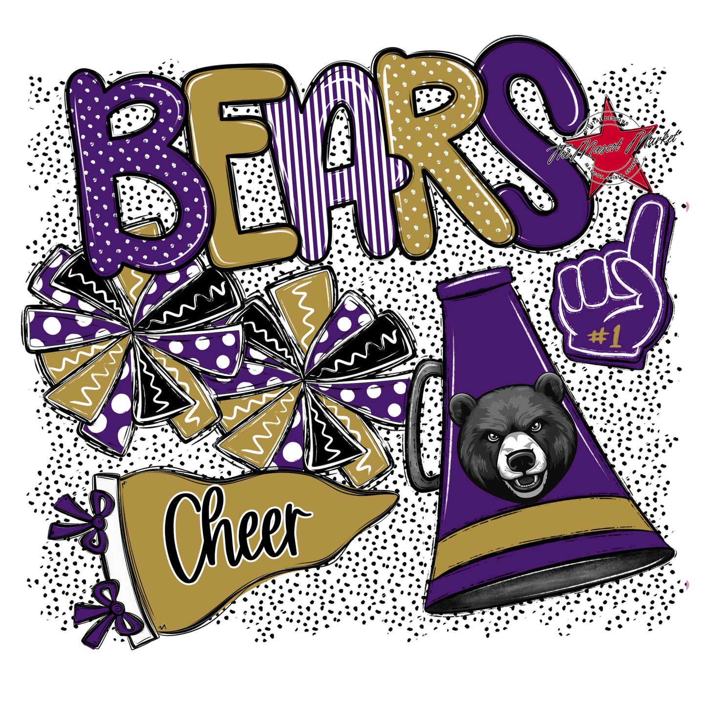 Bears Cheer Spirit-Purple & Gold